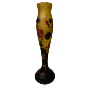 DAUM - Grand vase - Nancy - Croix de Lorraine aux Capucines - Circa 1905
