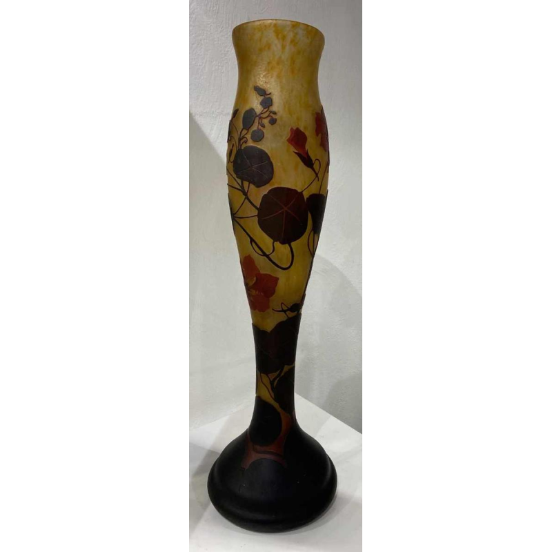 DAUM - Grand vase - Nancy - Croix de Lorraine aux Capucines - Circa 1905