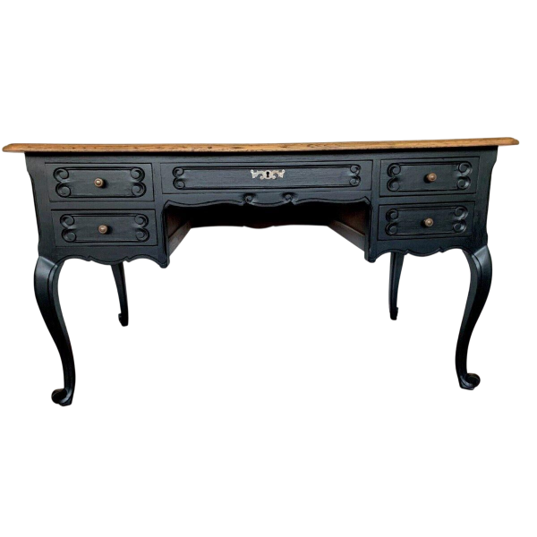 Bureau de style Régence en chêne à patine noire, XX siècle