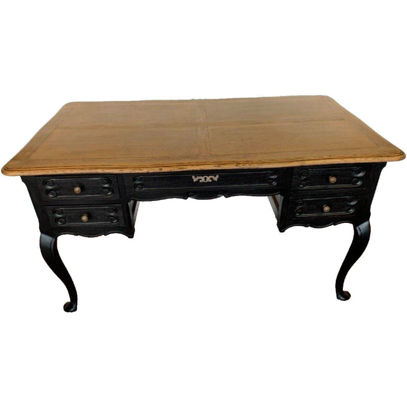 Bureau de style Régence en chêne à patine noire, XX siècle