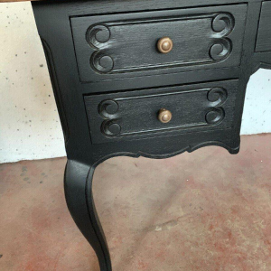 Regency style oak desk with black patina, 20th century