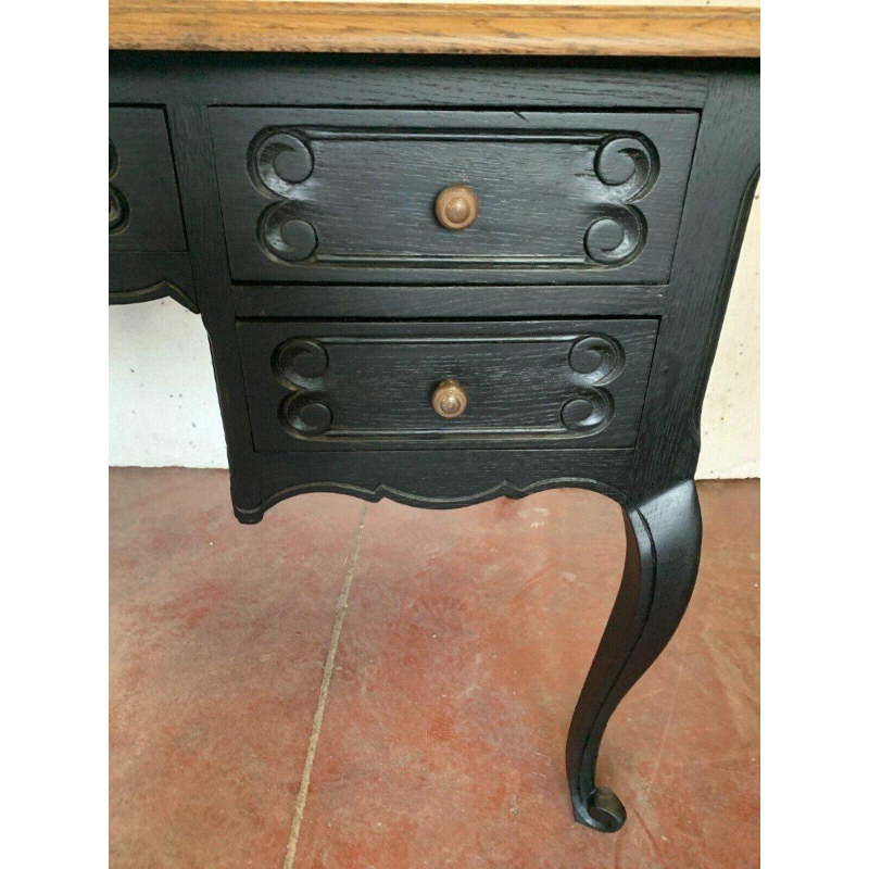 Eikenhouten bureau in Regency-stijl met zwarte patina, 20e eeuw.