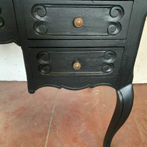 Regency style oak desk with black patina, 20th century
