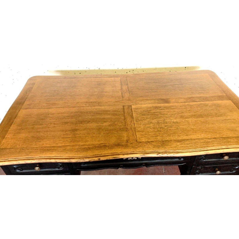 Eikenhouten bureau in Regency-stijl met zwarte patina, 20e eeuw.