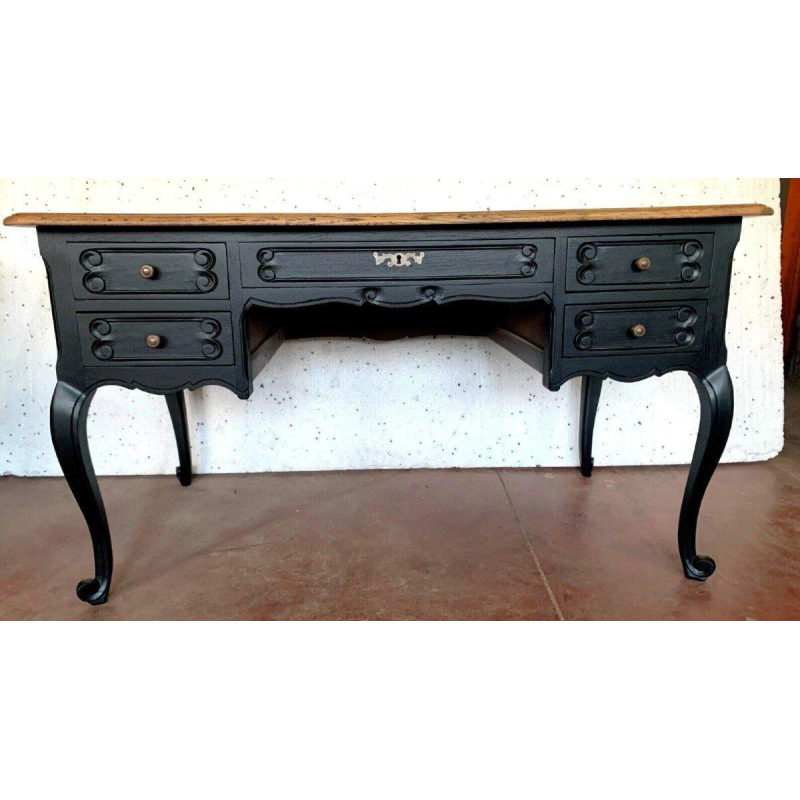 Eikenhouten bureau in Regency-stijl met zwarte patina, 20e eeuw.