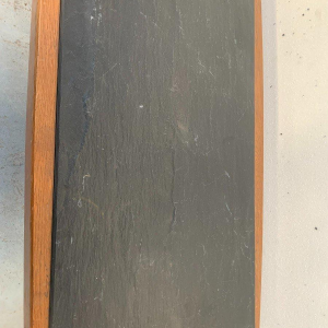 Oak coffee table with a slate top, 1970s design