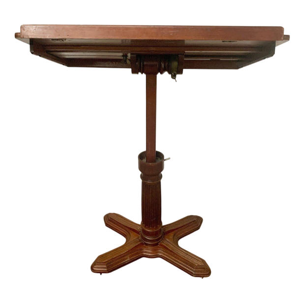 Serving table with a swiveling sliding mechanism, Louis-Philippe style mahogany, 19th century