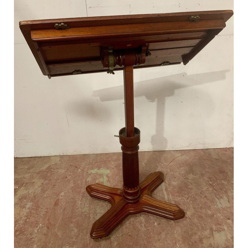 Table desserte à système coulissant pivotant, style Louis-Philippe en acajou, XIX siècle