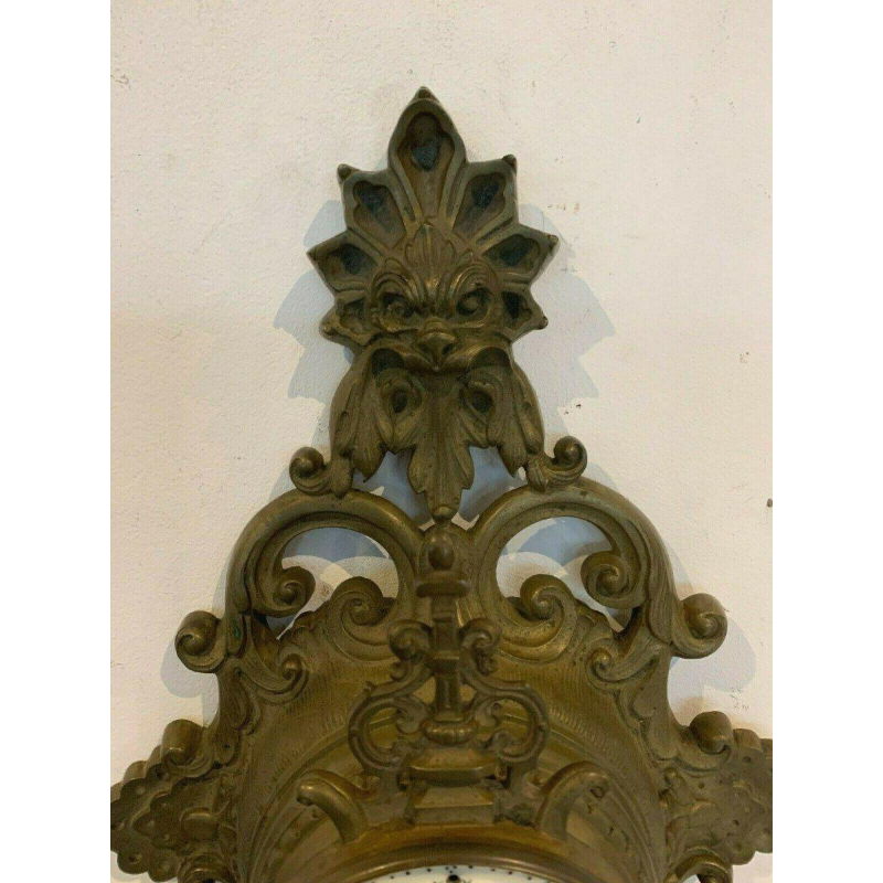 GAILLIAU – NEUT, wall-mounted cartel clock, chased bronze with mascaron decoration, 19th century