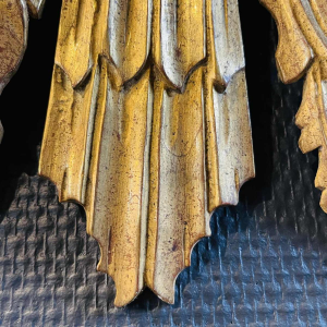 Large Carved Giltwood Sunburst / Witch Mirror, Golded Wall decoration, ca 1950