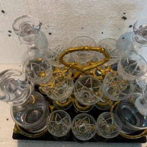 Complete drankkast van Boulle, in Napoleon III-stijl, met marqueterie, 19e eeuw.