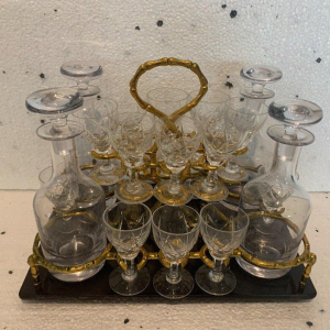 Complete drankkast van Boulle, in Napoleon III-stijl, met marqueterie, 19e eeuw.