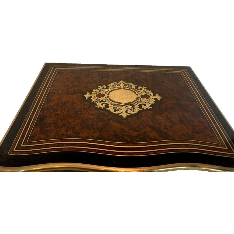 Cave à liqueur complète Boulle, coffret Napoléon III, marqueterie, XIX siècle