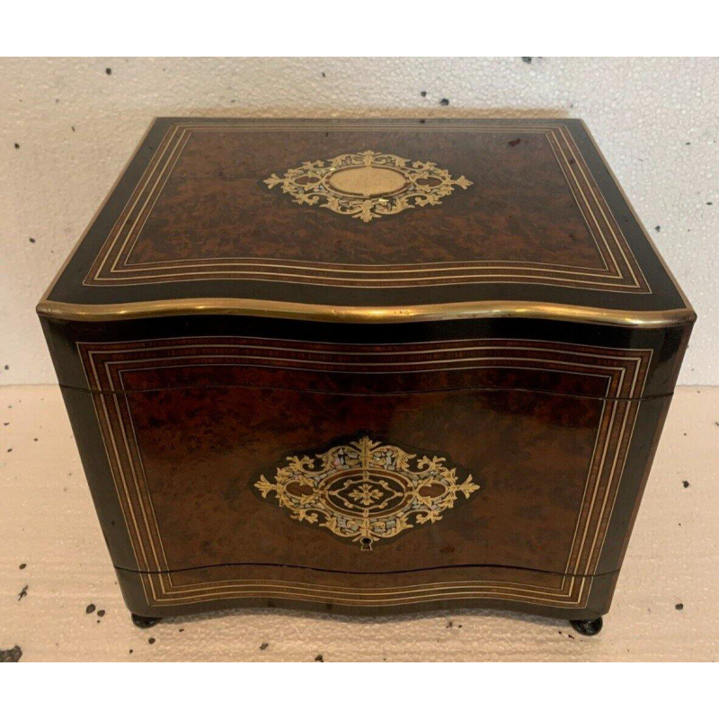 Complete Boulle liquor cabinet, Napoleon III style, marquetry, 19th century