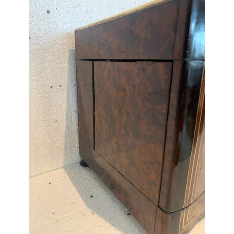 Cave à liqueur complète Boulle, coffret Napoléon III, marqueterie, XIX siècle