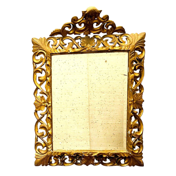 Napoleon III giltwood mirror with openwork carving, 19th century