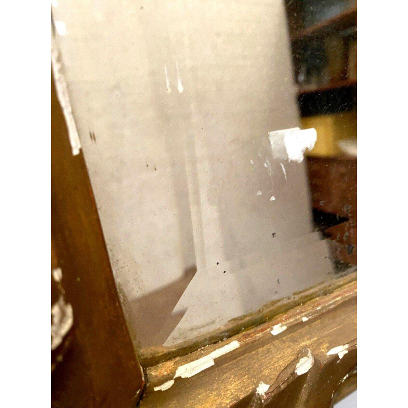 Miroir Napoléon III en bois doré à sculpture ajourée, XIX siècle