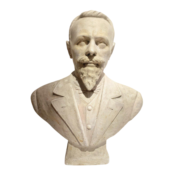 Sculpture "Bust of a Notable Man," sculpted plaster cast, 20th century
