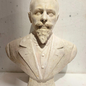 Sculpture "Bust of a Notable Man," sculpted plaster cast, 20th century