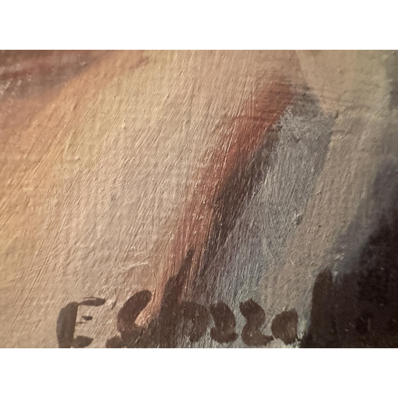 Elisa Chazottes “De jonge vrouw in het roze”, olieverfschilderij op canvas