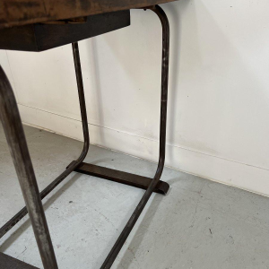 Designer desk made of tubular steel and a wooden top, 20th century