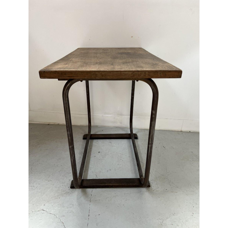 Designer desk made of tubular steel and a wooden top, 20th century