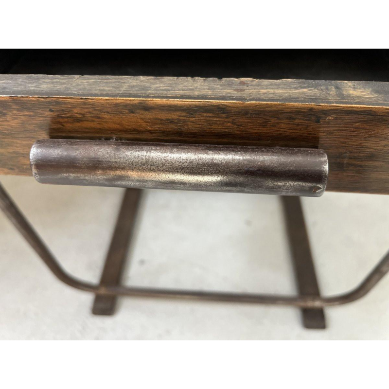 Bureau design en tube d'acier et plateau bois, XX siècle