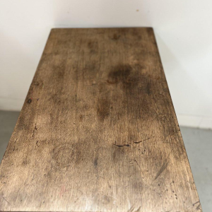 Designbureau gemaakt van buisvormig staal met een houten blad, 20e eeuw