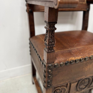 Pair of Renaissance-style walnut armchairs, late 19th – early 20th century