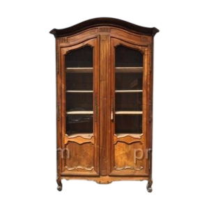 Vitrine de style Louis XV en noyer massif, XVIIIᵉ siècle