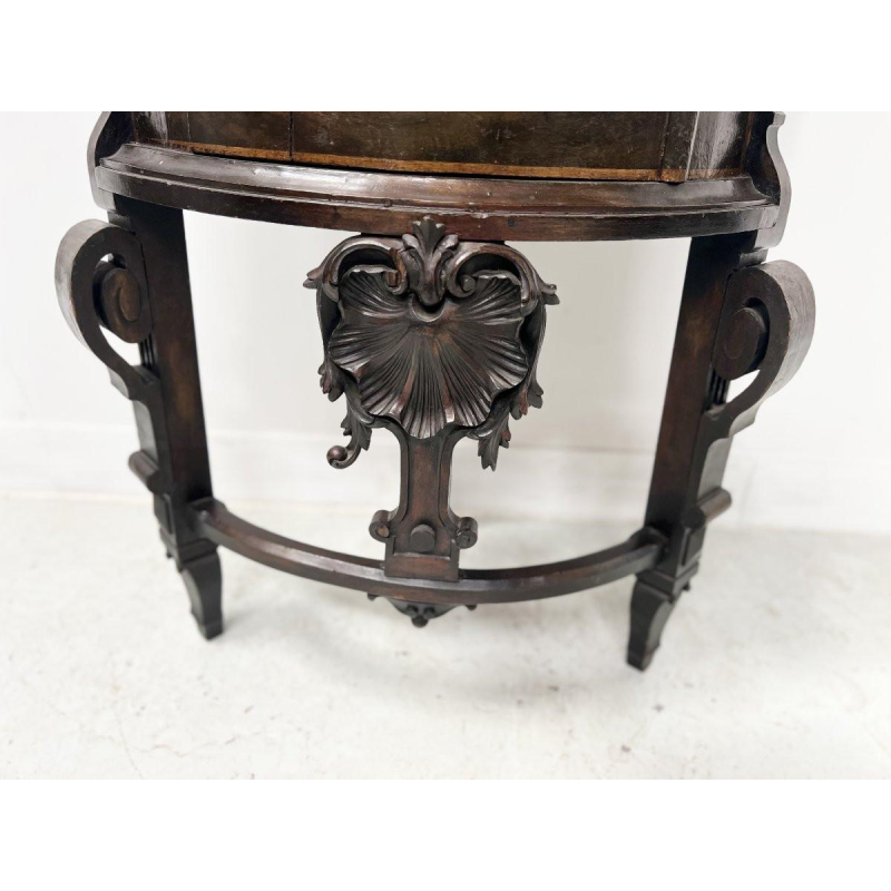 Meuble d’angle demi-lune Napoléon III, décor peint d’une scène biblique, XIXᵉ siècle