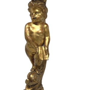 Colonne sellette de présentation en bois sculpté et doré, XIXᵉ siècle