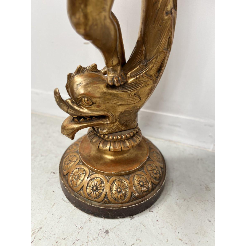 Colonne sellette de présentation en bois sculpté et doré, XIXᵉ siècle