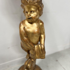 Carved and gilded wooden display stand/column, 19th century