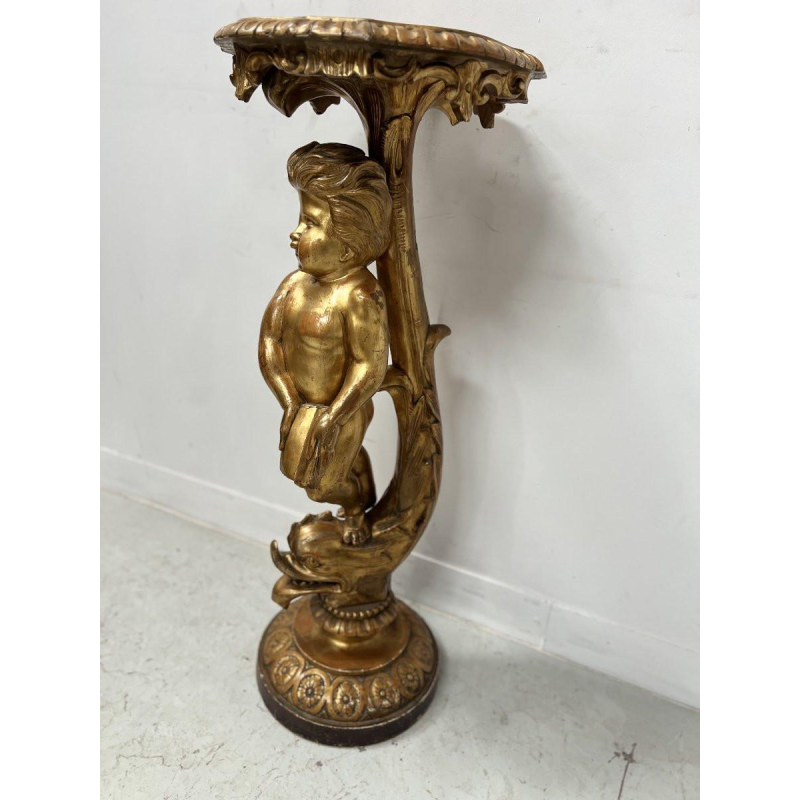 Carved and gilded wooden display stand/column, 19th century