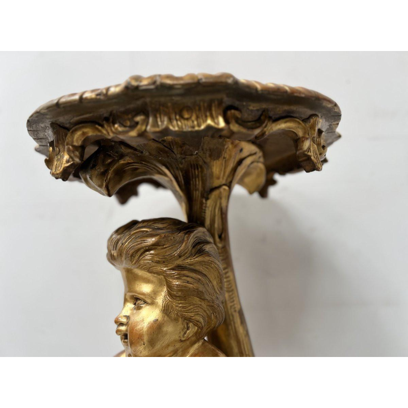 Colonne sellette de présentation en bois sculpté et doré, XIXᵉ siècle