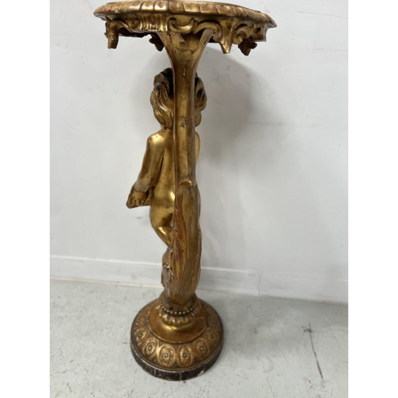 Colonne sellette de présentation en bois sculpté et doré, XIXᵉ siècle