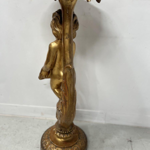 Colonne sellette de présentation en bois sculpté et doré, XIXᵉ siècle