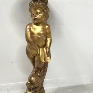 Carved and gilded wooden display stand/column, 19th century