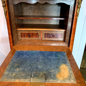 Schrijftafel voor dames uit de tijd van Napoleon III, palissanderhout en palissander, marmeren blad, 20e eeuw