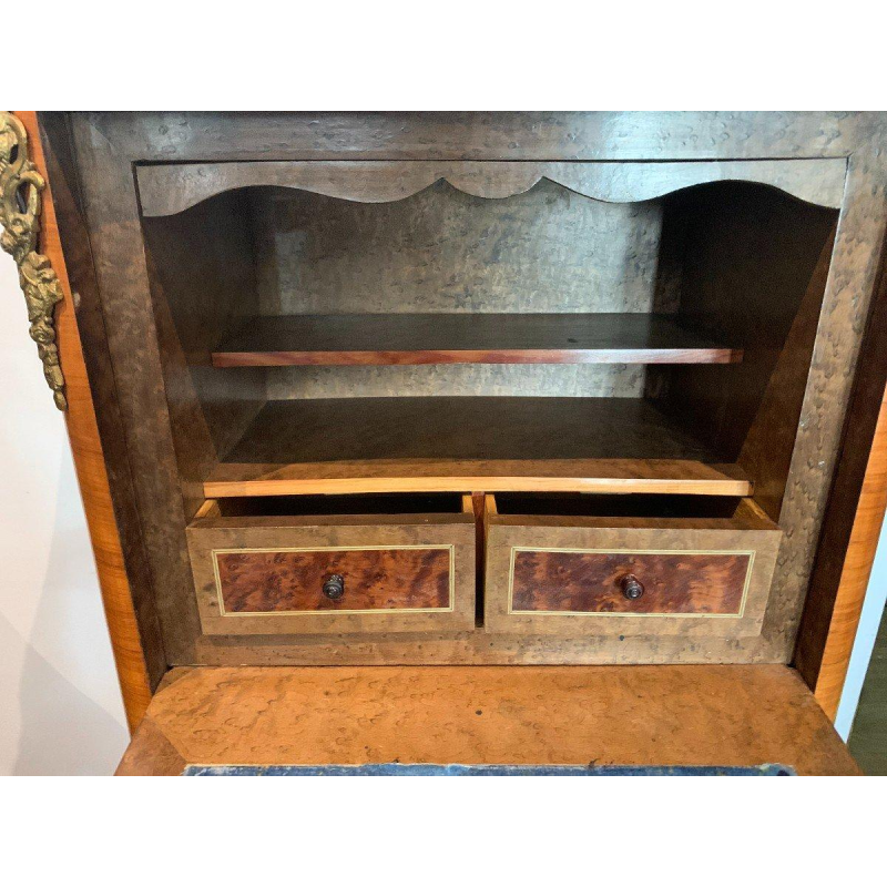 Schrijftafel voor dames uit de tijd van Napoleon III, palissanderhout en palissander, marmeren blad, 20e eeuw