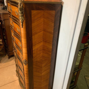 Napoleon III lady's writing desk, rosewood and palisander, marble top, 20th century