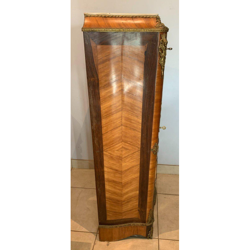 Napoleon III lady's writing desk, rosewood and palisander, marble top, 20th century