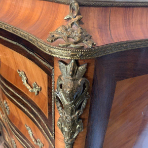 Napoleon III lady's writing desk, rosewood and palisander, marble top, 20th century