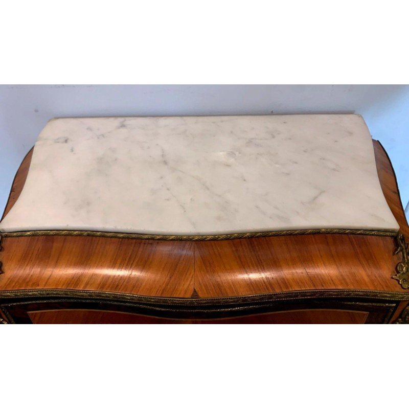 Secrétaire de dame Napoléon III, bois de rose et palissandre, dessus de marbre, XXe s