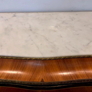 Napoleon III lady's writing desk, rosewood and palisander, marble top, 20th century