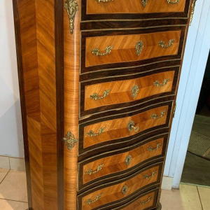 Napoleon III lady's writing desk, rosewood and palisander, marble top, 20th century