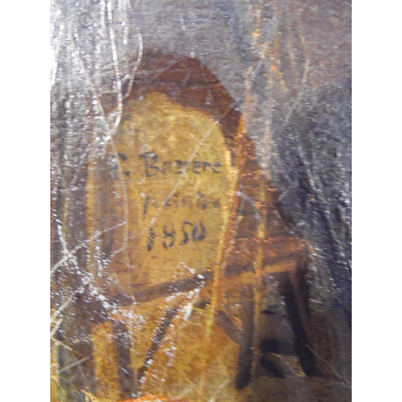 E. Bozière "Port animé" huile sur toile signée et datée de 1850