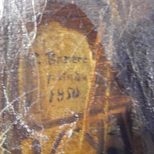 E. Bozière "Port animé" huile sur toile signée et datée de 1850