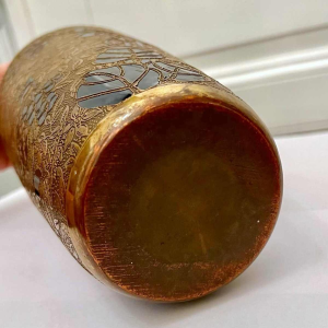 Léon Ledru for Val Saint Lambert, Art Nouveau cobalt blue crystal and electroplated vase 1900